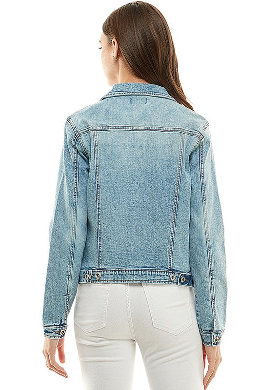 Spandex Ladies Casual Denim Jacket-3 colors