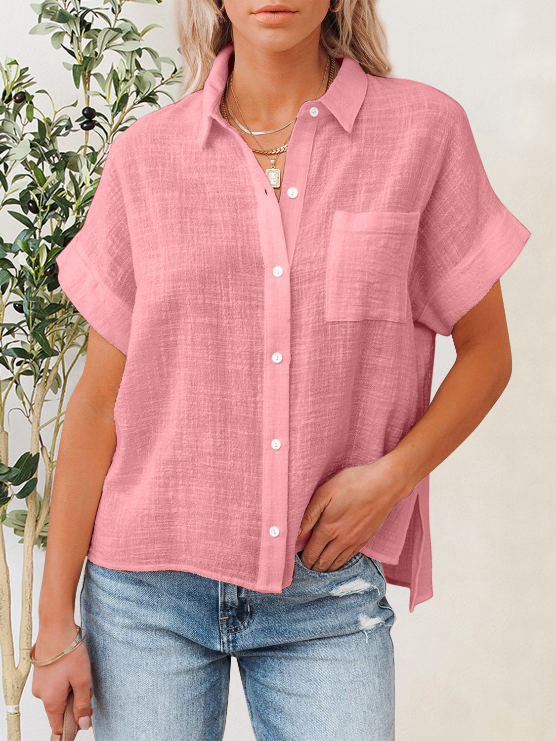 Button Up Short Sleeve Shirt